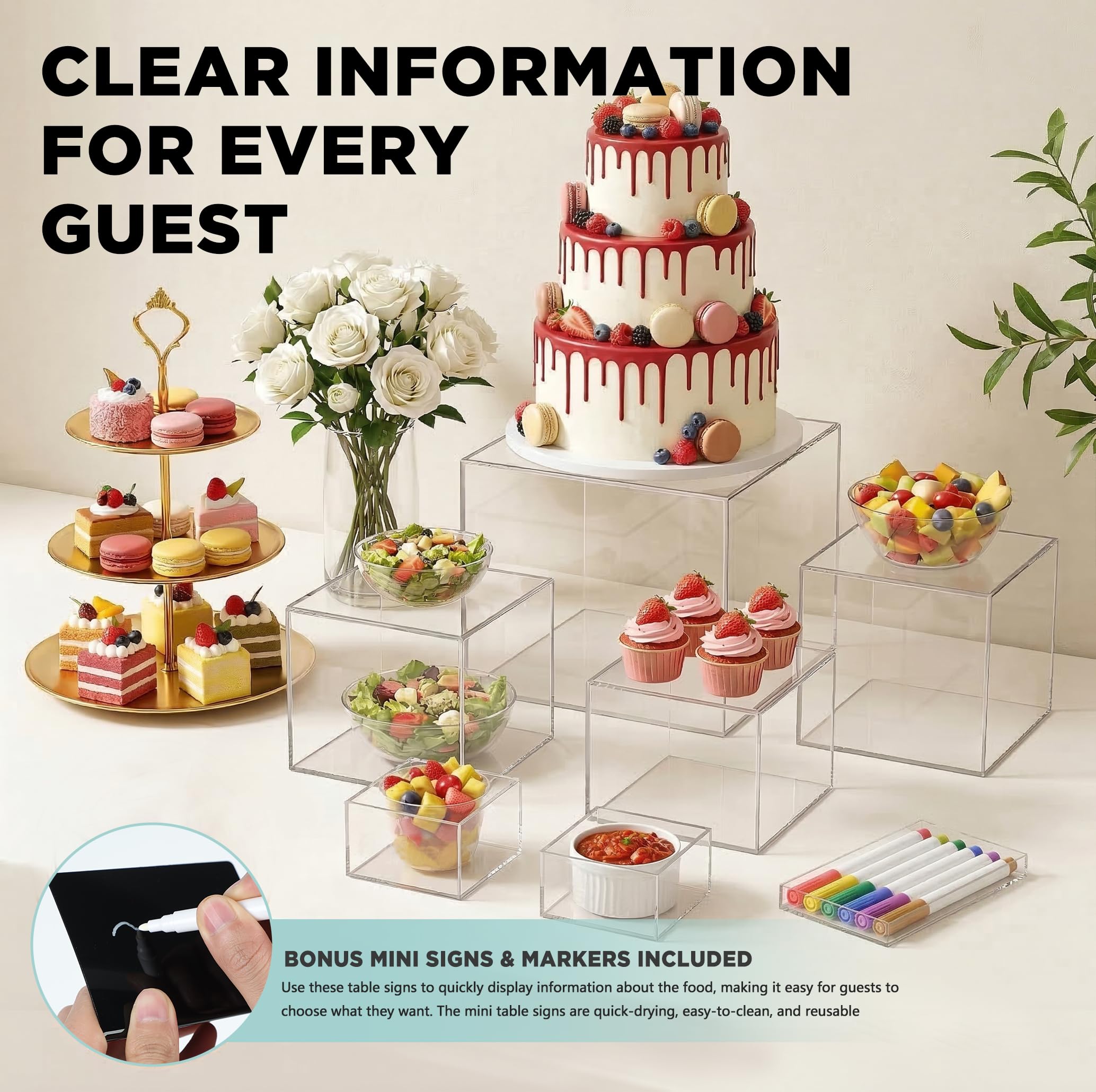 Acrylic Buffet Risers - Floating Display Stands -2
