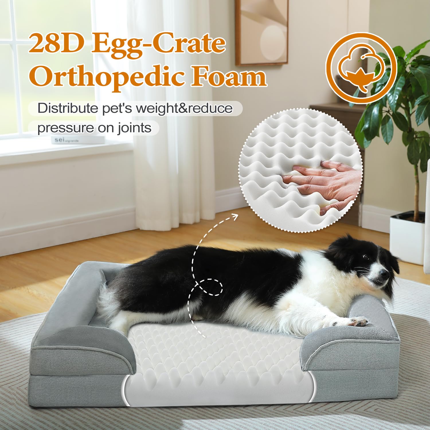 PAWZ Road Cuccia per cani grande, lavabile, ortopedico, con copertura rimovibile in flanella con cerniera, divano PAWZ Road Cuccia per cani grande, lavabile, ortopedico, con copertura rimovibile in flanella con cerniera, divano