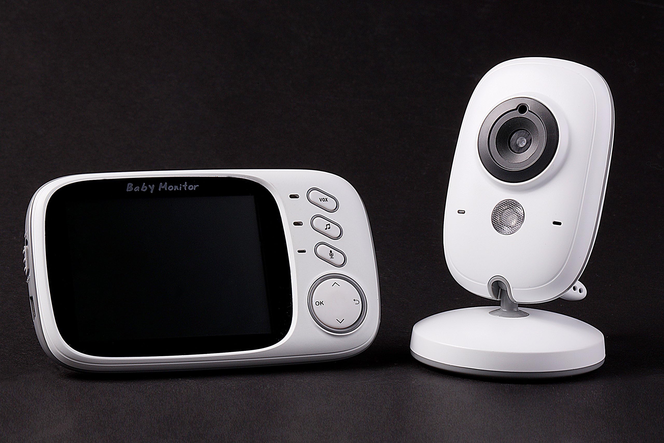 BW Baby Monitor, Video Baby Monitor con schermo LCD da 3,2 ", Baby Monitor con fotocamera e visione notturna, tecnologia FHSS avanzata a 2,4 GHz, audio bidirezionale, monitor sensore di temperatura, 8