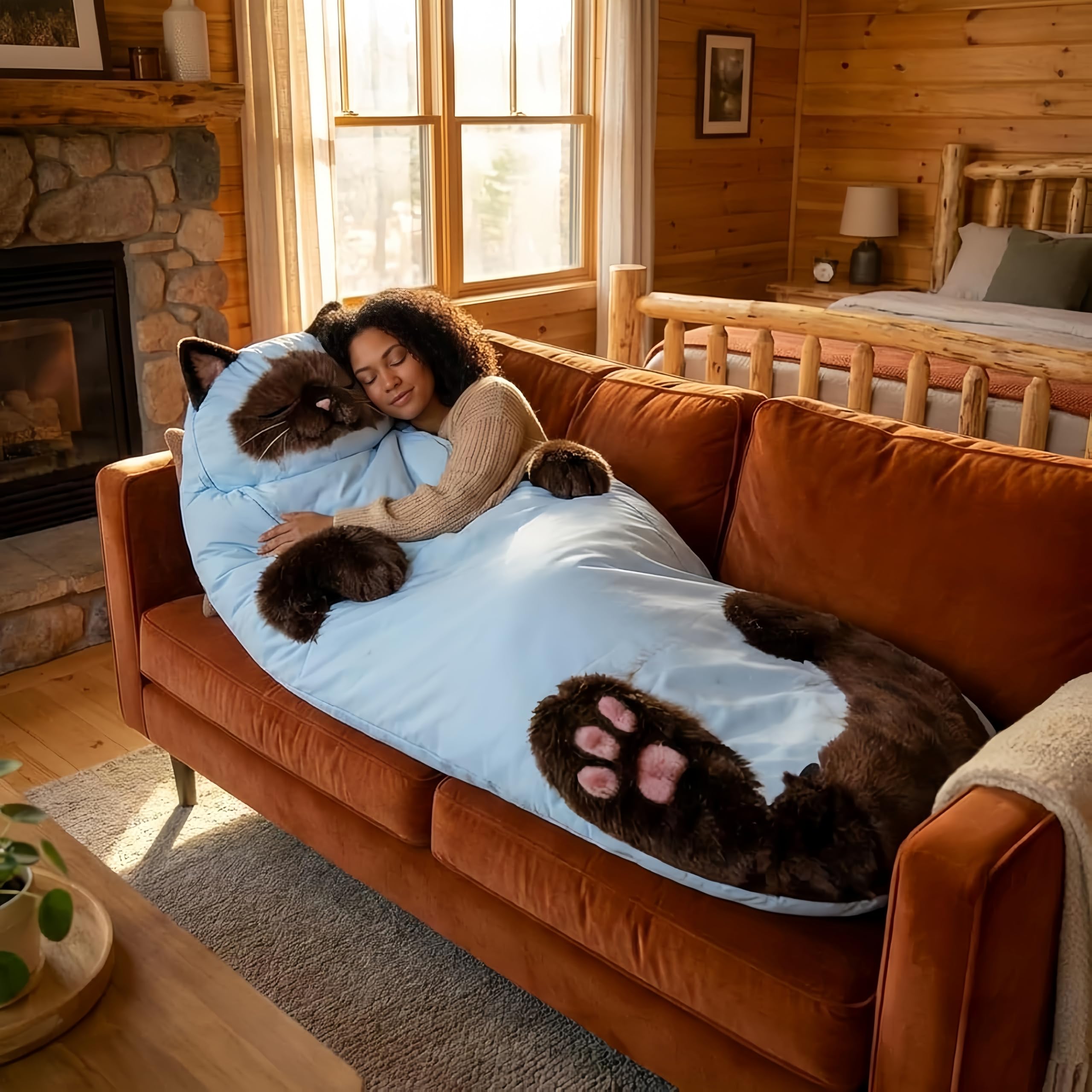 Sacco a pelo per gli esseri umani, soffice sacco a pelo per adulti, design a busta gigante in peluche, per campeggio e pigiama party, coperta in morbido pile caldo, lavabile in lavatrice