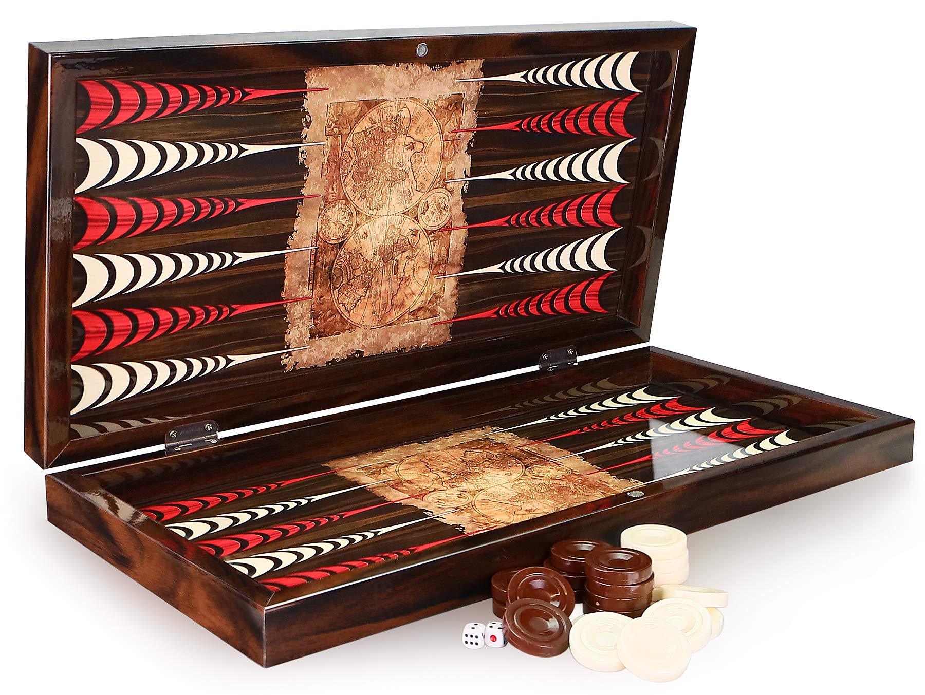 Luxus Backgammon Tavla Antik Welt XXL Gesellschaftspiele Familienspiel 50 x 50 cm.