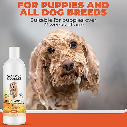 Miniatura 4 de USDA - Champú orgánico para perros, acondicionador y desenredante - El mejor champú para Goldendoodles, caniches y garabatos - Champú para mascotas