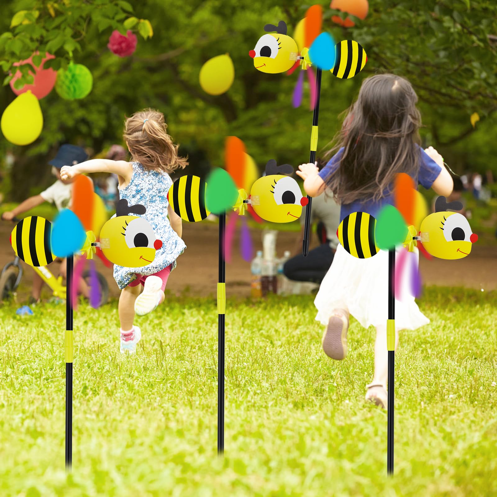 Garden Windmill Animal Pinwheel, 4PCS Large Animal Bee Windmill Wind Spinner - Image 4