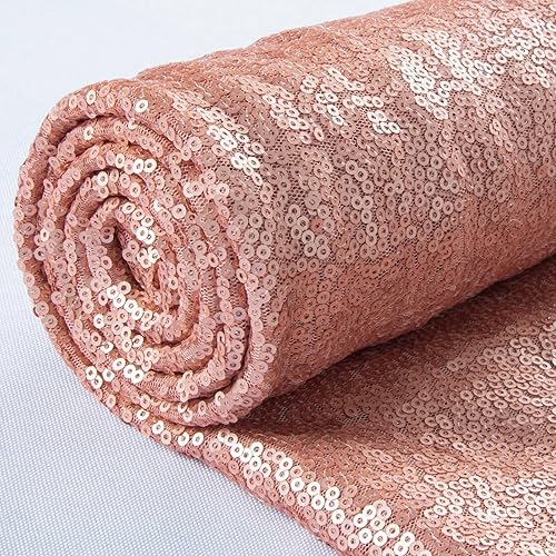 Miniatura 1 de ShiDianYi The Yard - Tela de lentejuelas de 3 pies y 1 yarda, tela de lentejuelas, mantel, lino, para decoración de Navidad (1 yarda, rosa rubor)