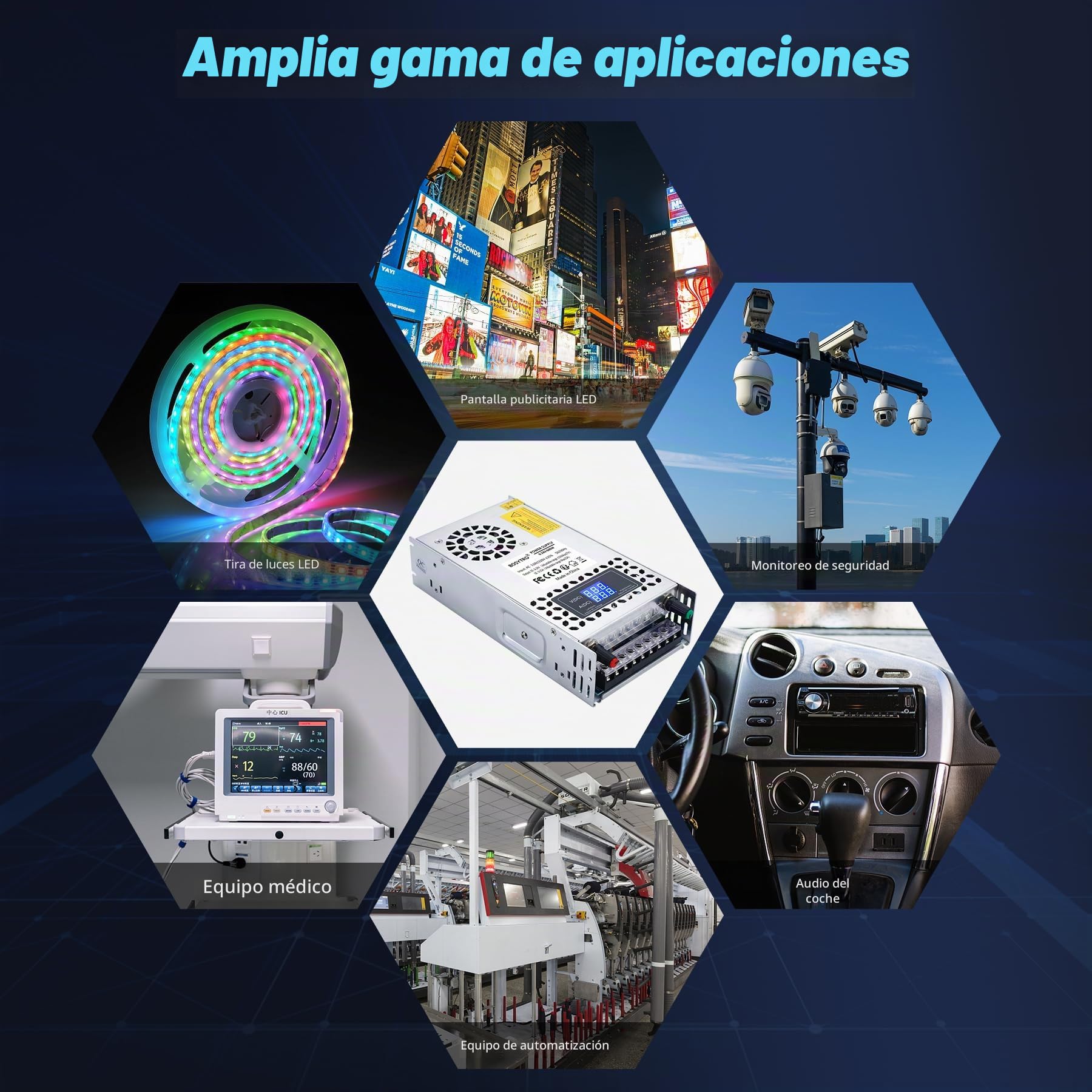 Fuente de Alimentacion Regulable AC110/220 to DC 0-48V 0-12.5A 600W Fuente de alimentación Universal Transformadores de Potencia,Para Automatización Industrial,Motor de control de velocidad
