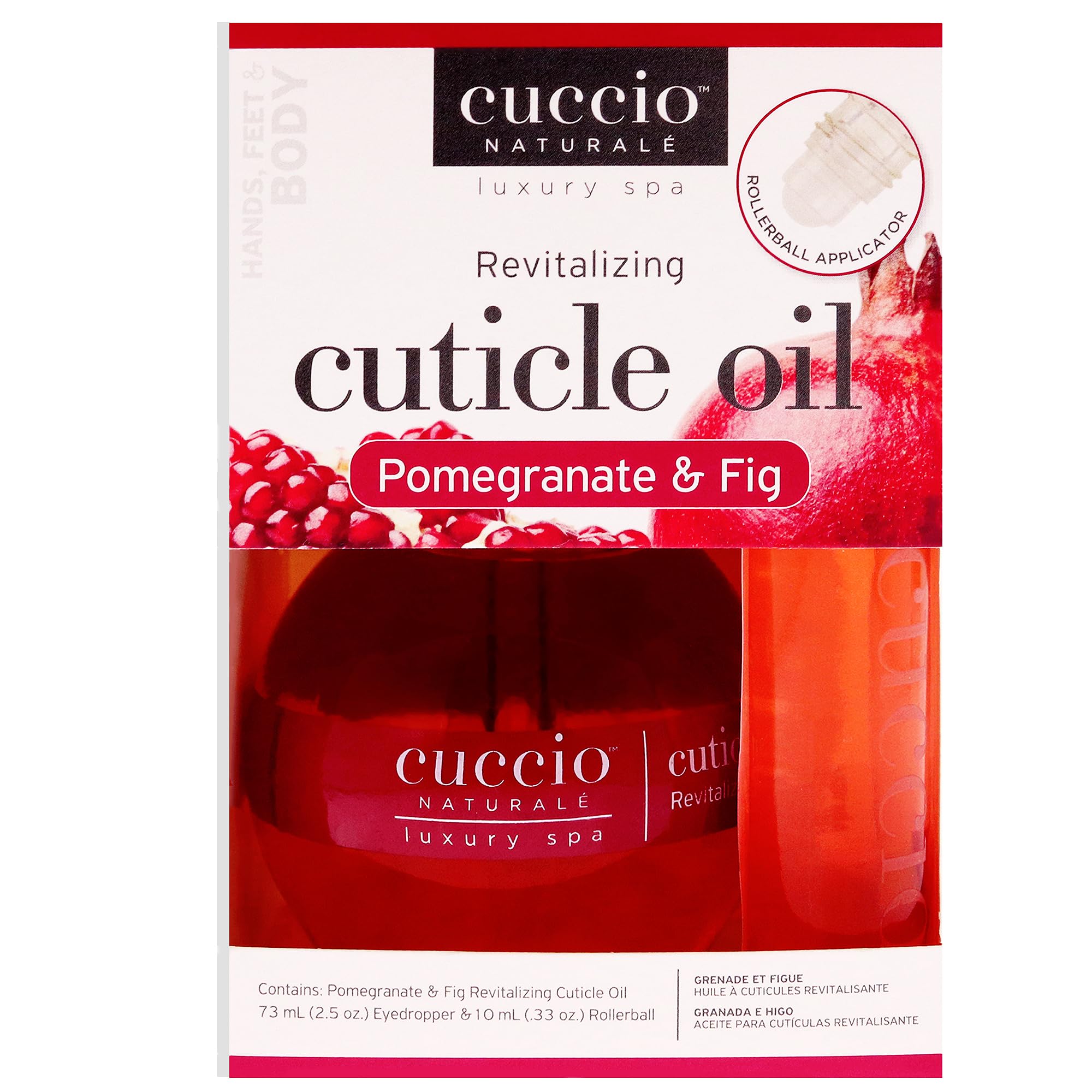 Cuccio Naturale Revitalizing Cuticle Oil Duo Pack Pomegranate & Fig- 68ml and 10ml Roll-on