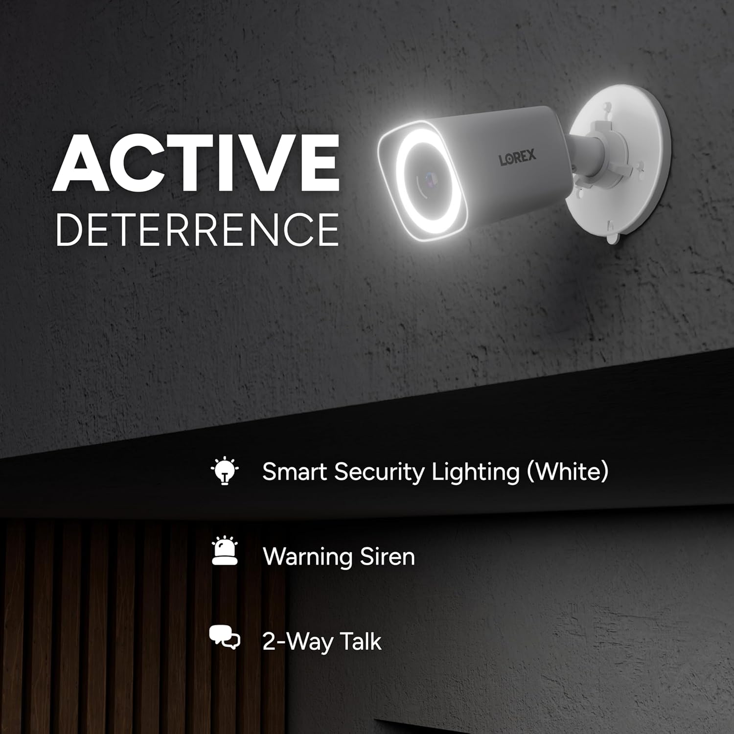 Lorex Connect 8-Channel NVR System with Four 4K IP Bullet Cameras | New APP | Color Night Vision | 2-Way Talk | Deterrence Light | Motion Detections | Quiet NVR | Local Recording with No Monthly Fee