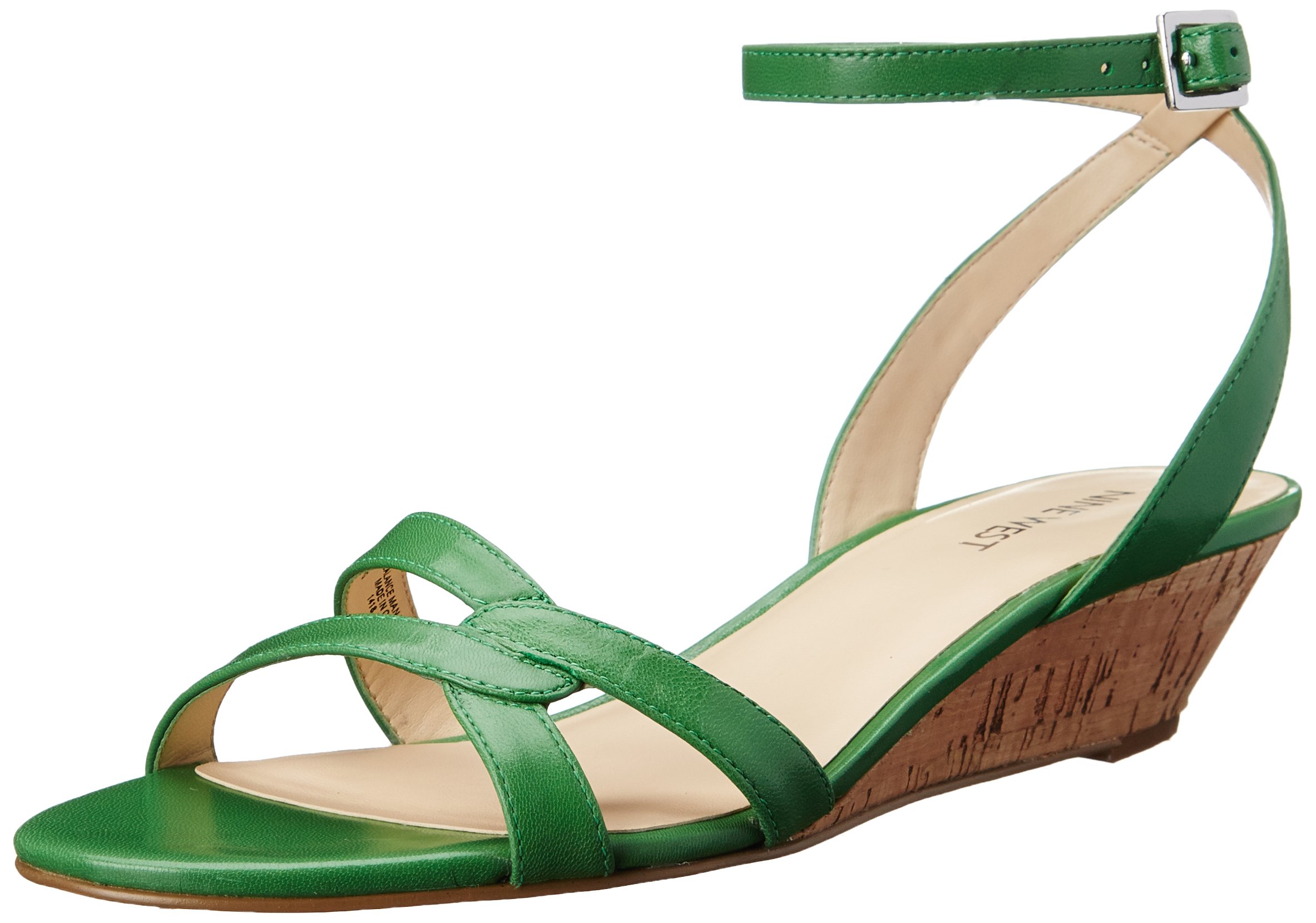 Nine West Women's Valaria Leather Wedge Sandal
