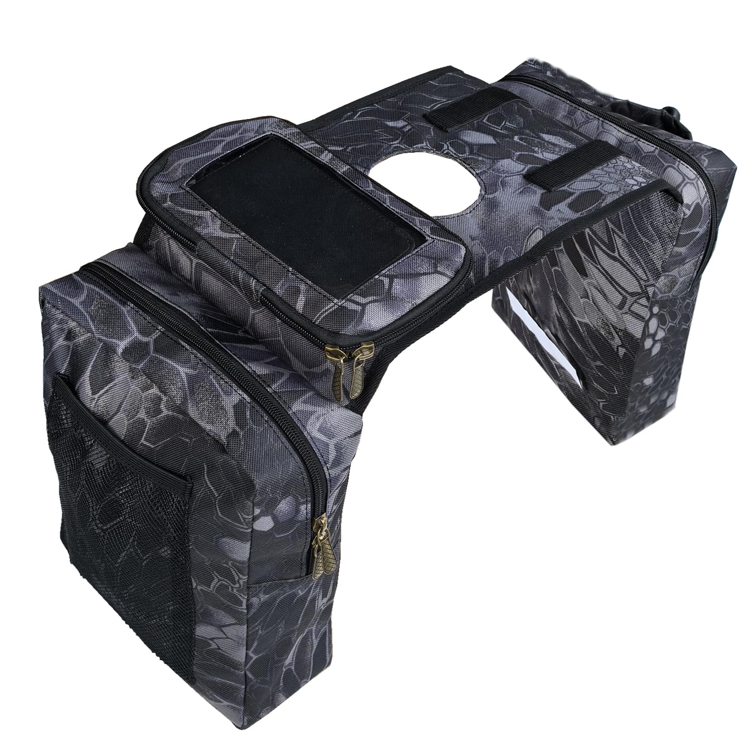 ATV Tank Bag Saddle Bag Waterproof Motorcycle Bag Compatible with Snowmobile Sportsman Scrambler FourTrax Grizzly UTV Hanging Storage Bag Phython