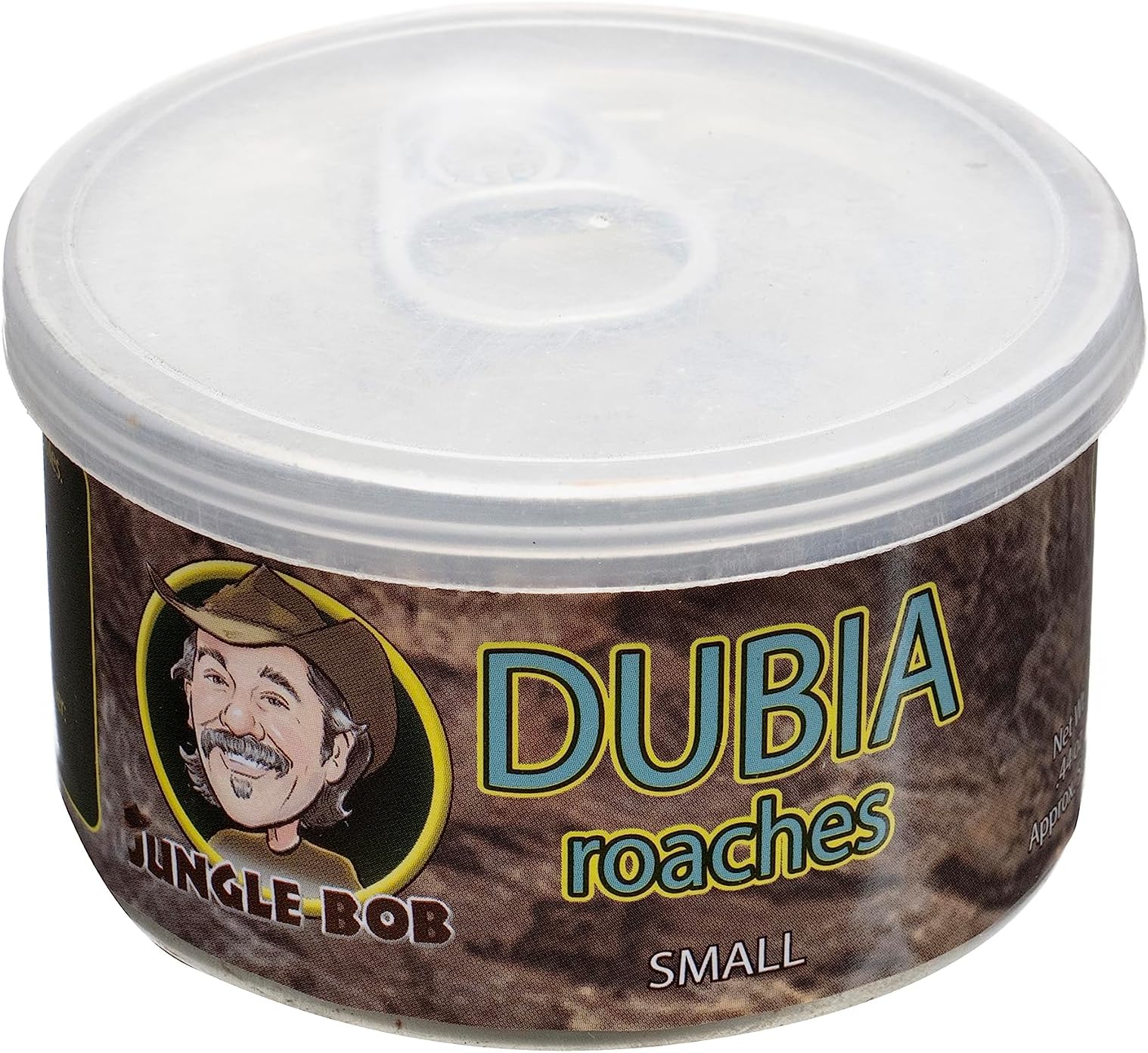 Jungle Bob - Canned Dubia Roaches - Preserved Feeder Insect Food for Reptiles - High Protein - Easy to Dispense from Can - Reusable Plastic Lid - Odor Free - Small - 0.44oz - Approximately 50 Count