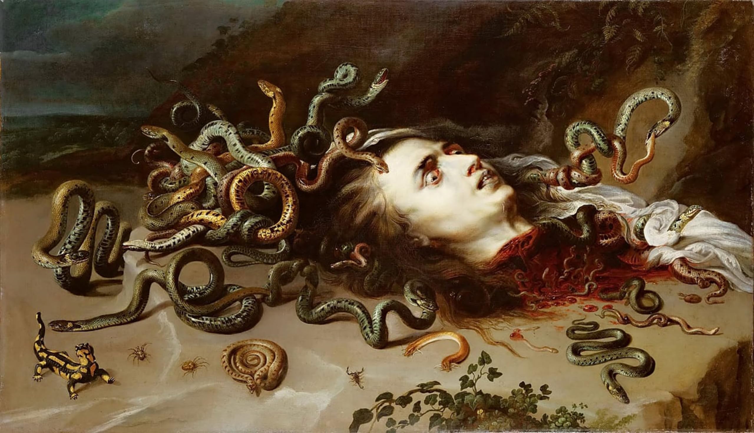 POSTERIIk Famous Modern Artwork Art Mural Head of Medusa by Peter Paul Rubens Oil Paintings Pictures for Home Decor 60x90cm