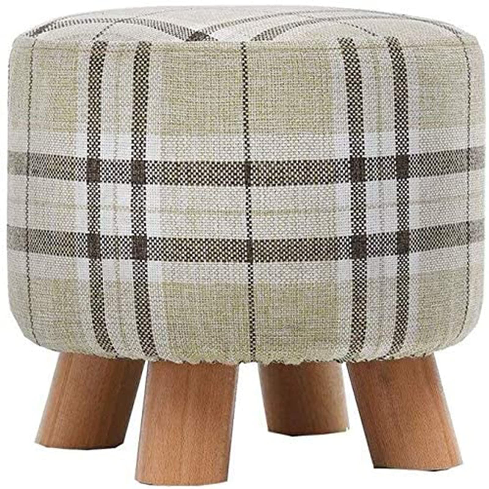 Banc en bois et pouf rond lavable pour entrée propre et salon confortable