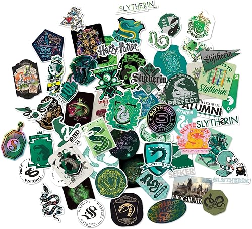 Miniatura 7 de Conquest Journals Harry Potter Slytherin - Paquete de calcomanías variadas, 120 calcomanías únicas incluyendo 10 hologramas, licencia oficial,