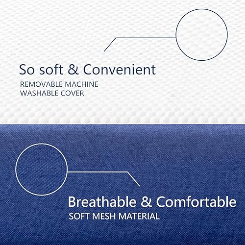 Miniatura 5 de Molblly Colchón triple plegable de espuma viscoelástica de 3 pulgadas, cubrecolchón portátil de triple pliegue con funda transpirable y lavable,