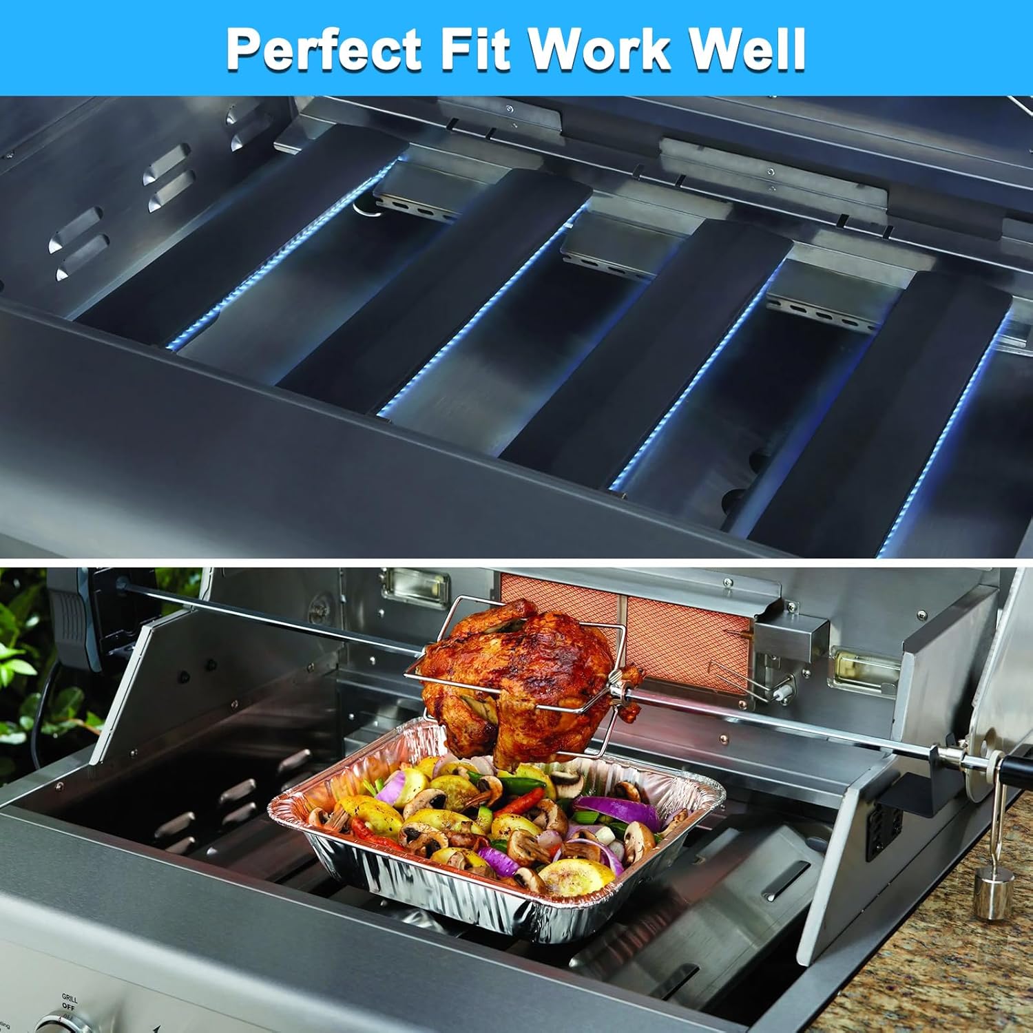 Adviace Grill Replacement Parts for Master Forge BG179A, Replacement for Master Forge BG179A Burners, for Master Forge BG179A Heat Plates