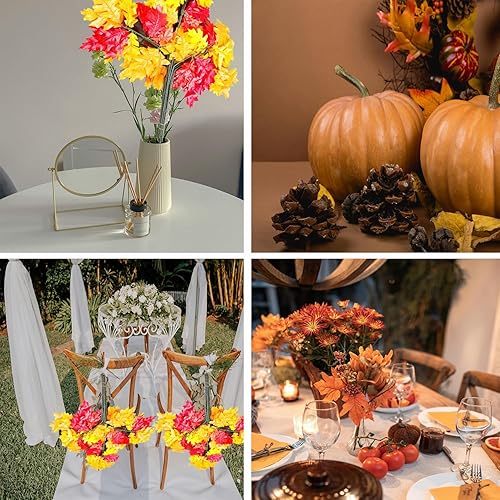 Miniatura 3 de FZBNSRKO 100 hojas de arce artificiales de otoño, hojas de roble de otoño para manualidades, hojas de arce falsas de otoño para Acción de Gracias,