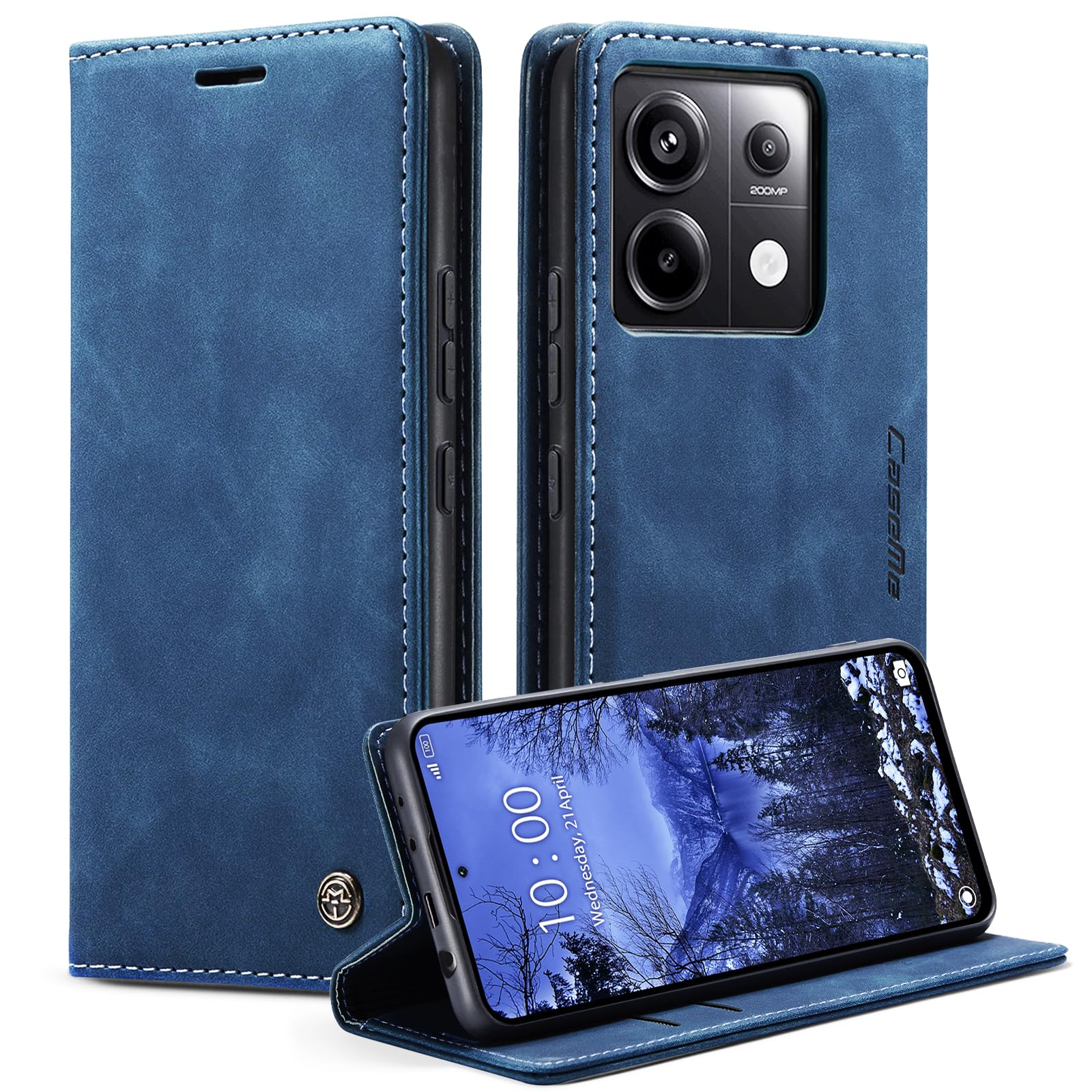 Azororo Cover per Redmi Note 13 Pro 5G, Premium PU Pelle Custodia, Magnetica Carta Fessura Portafoglio Case, Flip Cavalletto Custodia per Redmi Note 13 Pro 5G - Blu