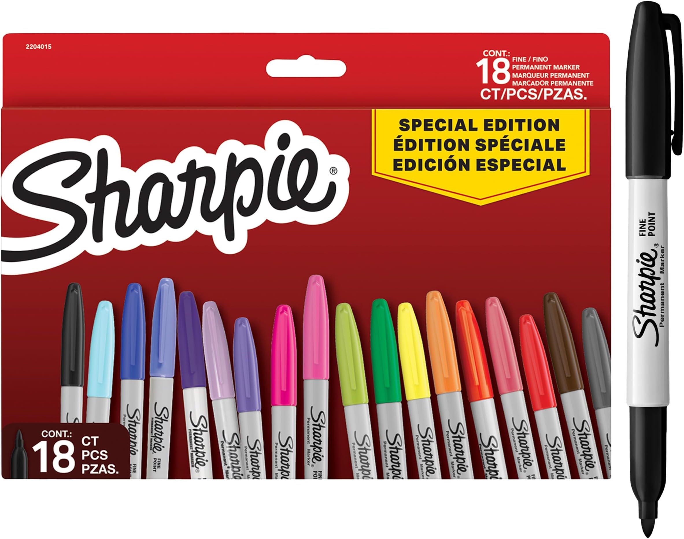 Sharpie Permanent Marker Set | Limited Edition Colour Assortment | Fine Point | 18 Count Marker Pens | Back to School Set