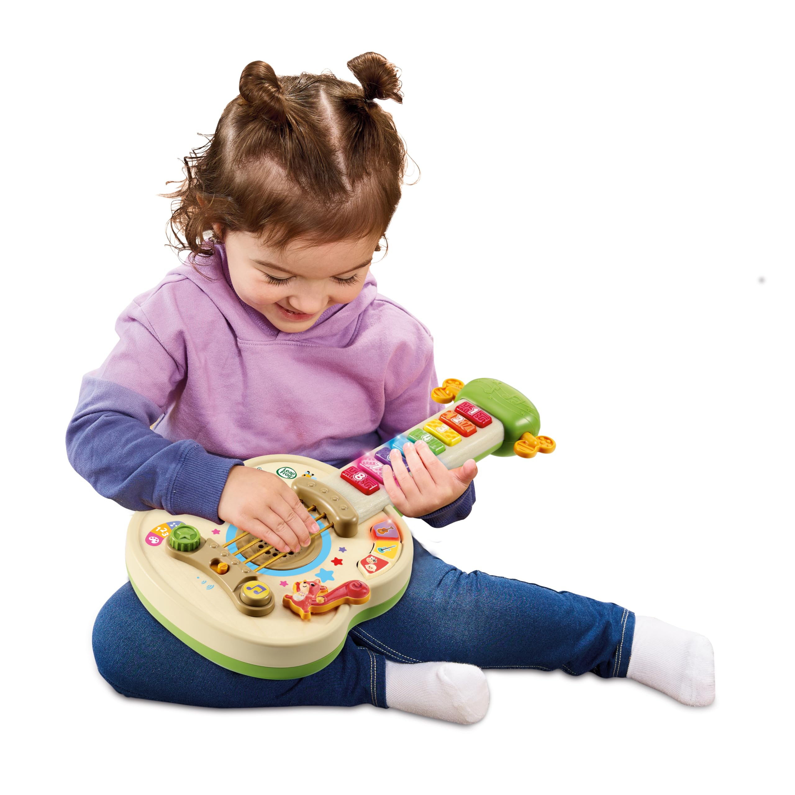 Leapfrog VTech - Guitarra Colores Musicales, Instrumento de música Infantil, Guitarra interactiva, CREA Tus propias composiciones, Aprende números, Colores y Notas Musicales, Versión ESP