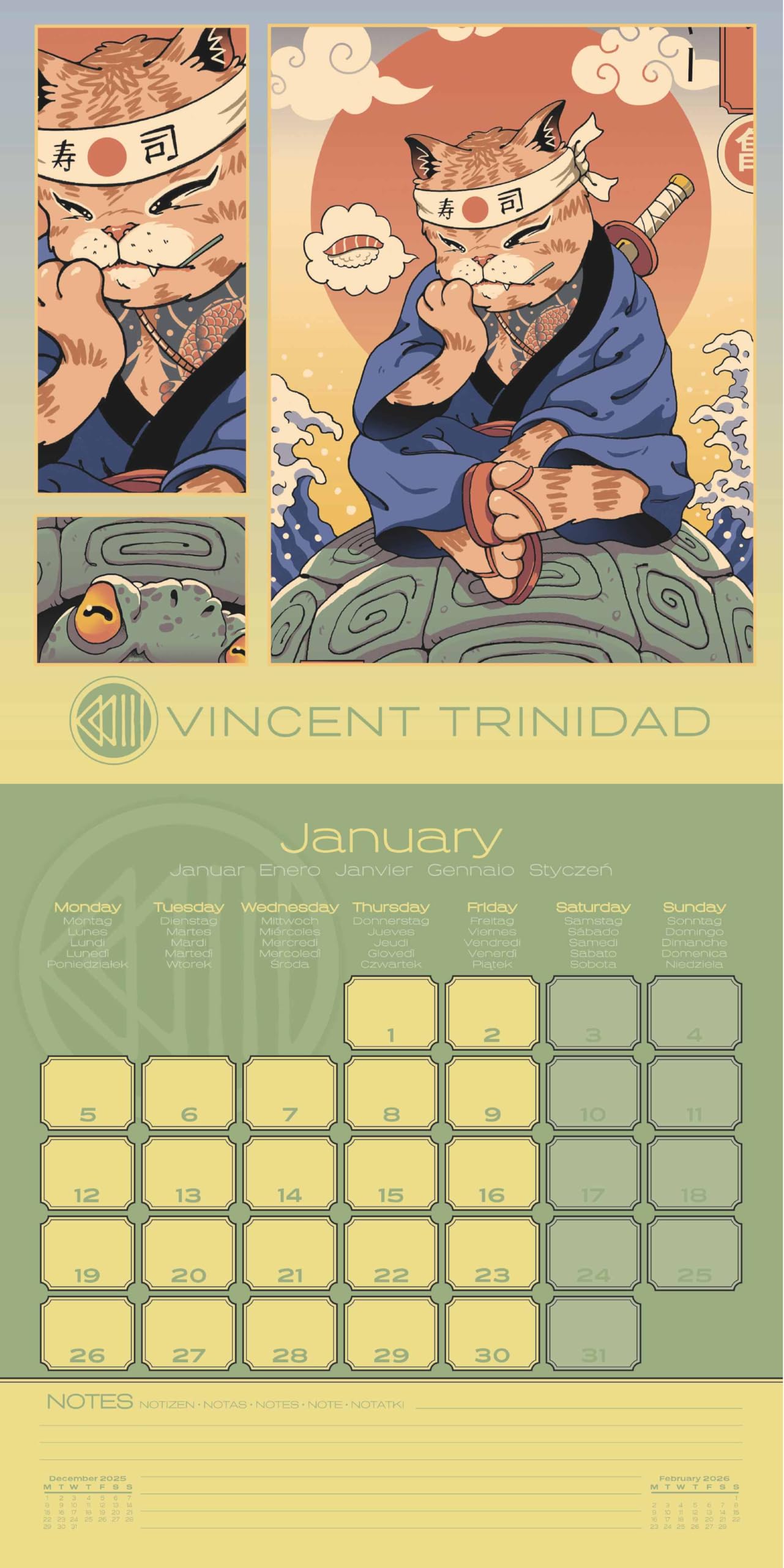 Vincent Trinadad 2026 Square Calendar