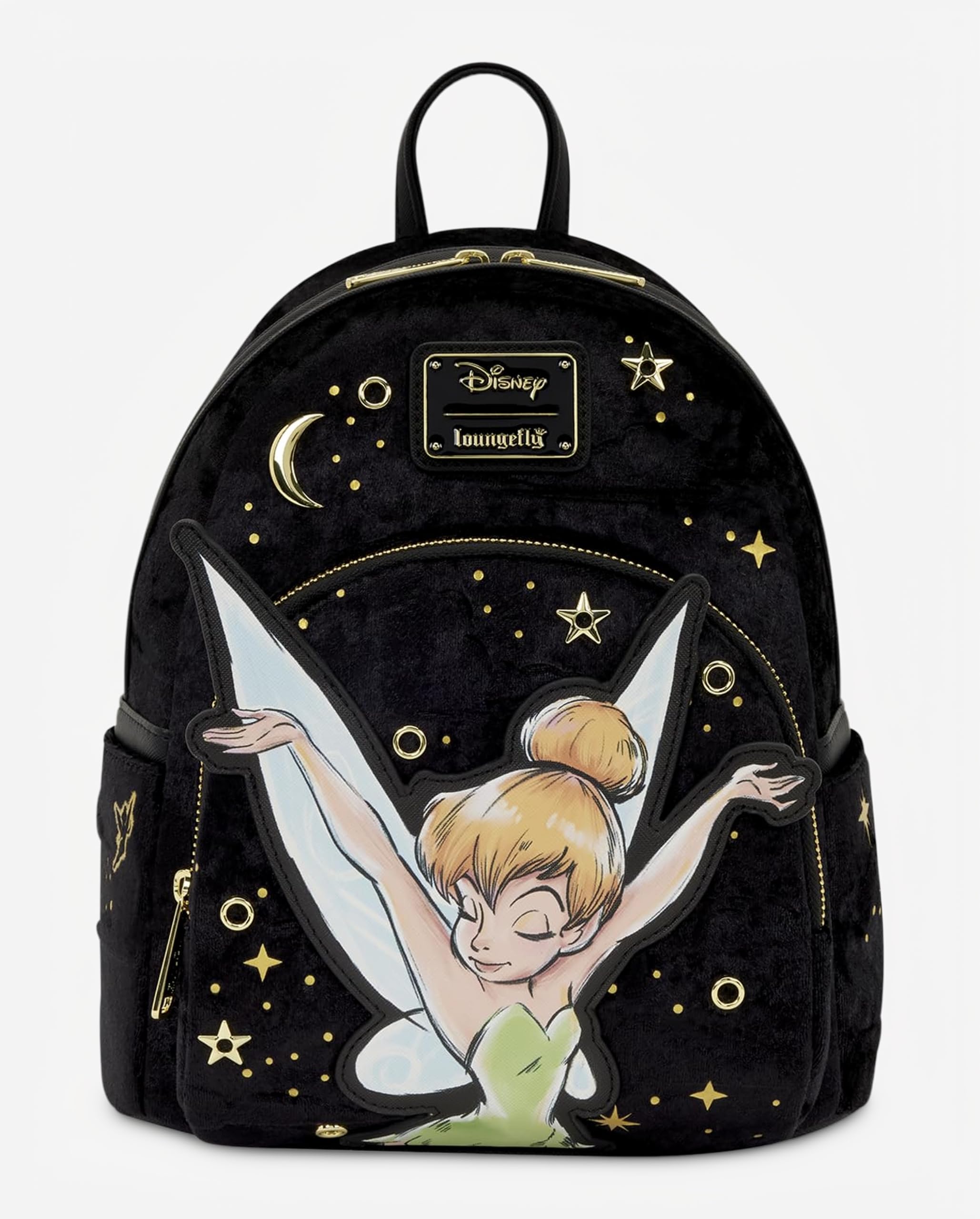 Loungefly Disney: Tinker Bell - Pixie Dust - Velvet Mini Backpack - Great for Kids & Adults