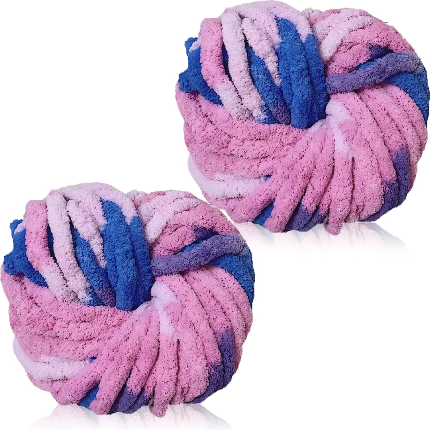 Chunky Knitting Wool 250g×2,Chenille Yarn for Crocheting&Knitting,Chunky Yarn for Crochet,Thick Wool for Blanket,Cushion,Pet Beds,Bags,Hats,Scarves