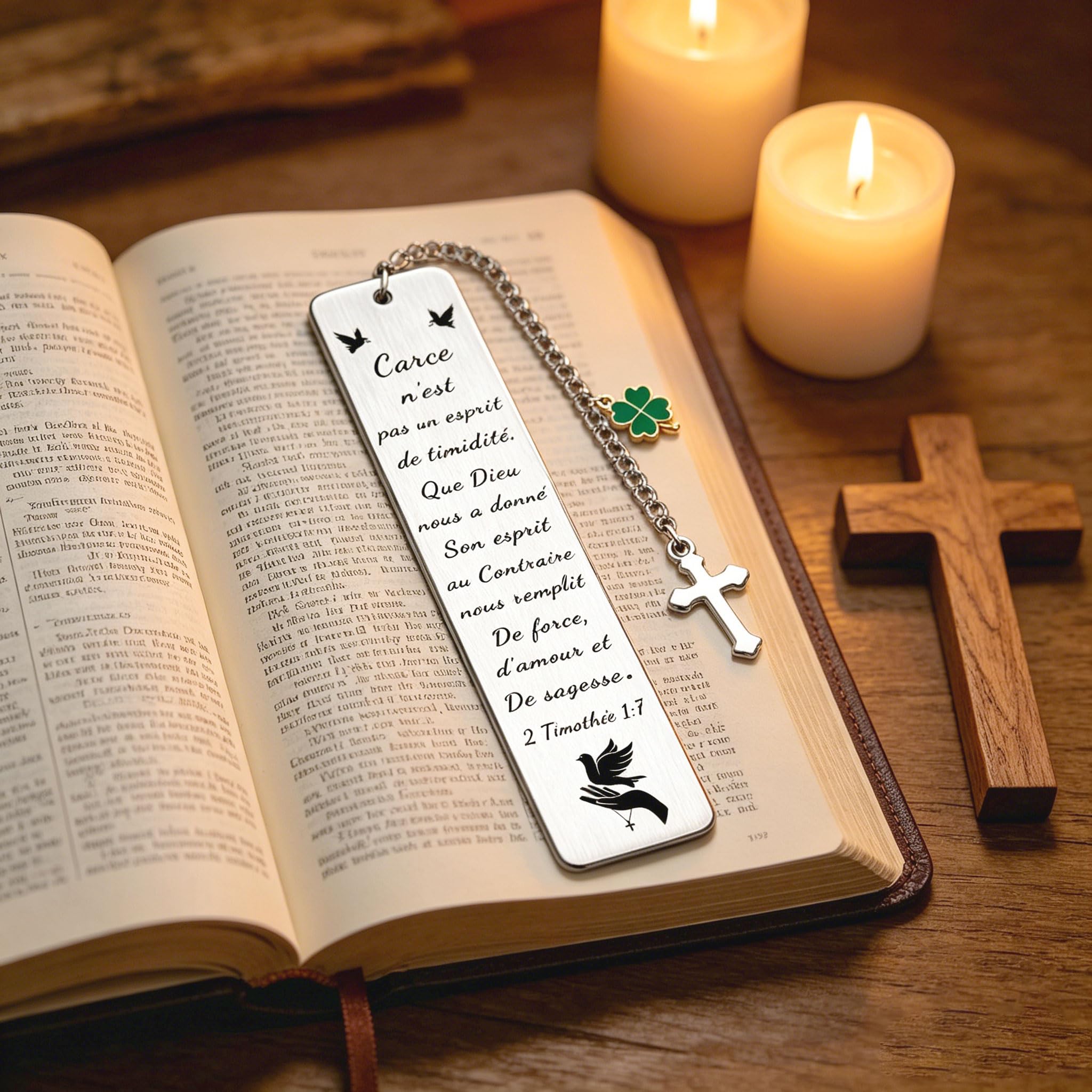 Marque-Page Chrétien Religieux pour Femme Homme Cadeau Communion Confirmation Baptême Anniversaire Calendrier Avent (2)