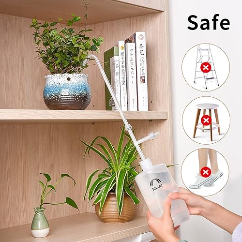 Miniatura 6 de Botella de agua para plantas colgantes de 33 onzas con boquilla larga, botella de riego para suculentas, bonsái, plantas de casa, flores en maceta,