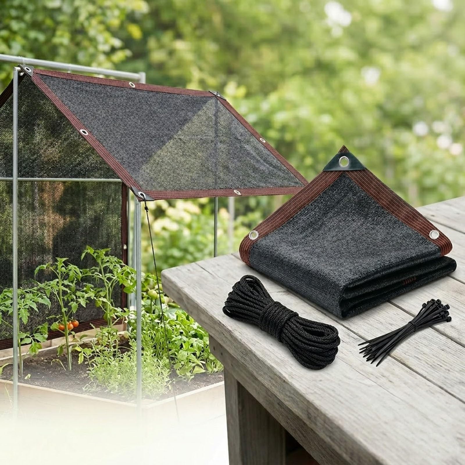 Voile d'ombrage rectangulaire 7x2m pour créer un coin de fraîcheur au jardin
