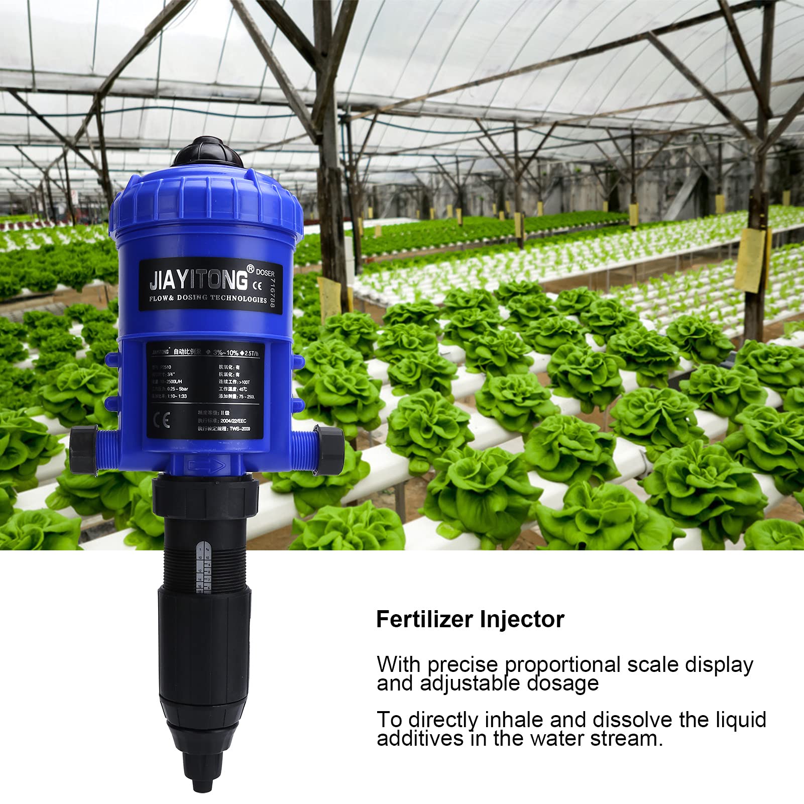 Acouto P2510 Tasso iniettore fertilizzante 3%?Rapporto dosatore 10% Rapporto iniettore fertilizzante G3/4 pollici Fertilizzante per longevità Realizzato dal nostro dispositivo