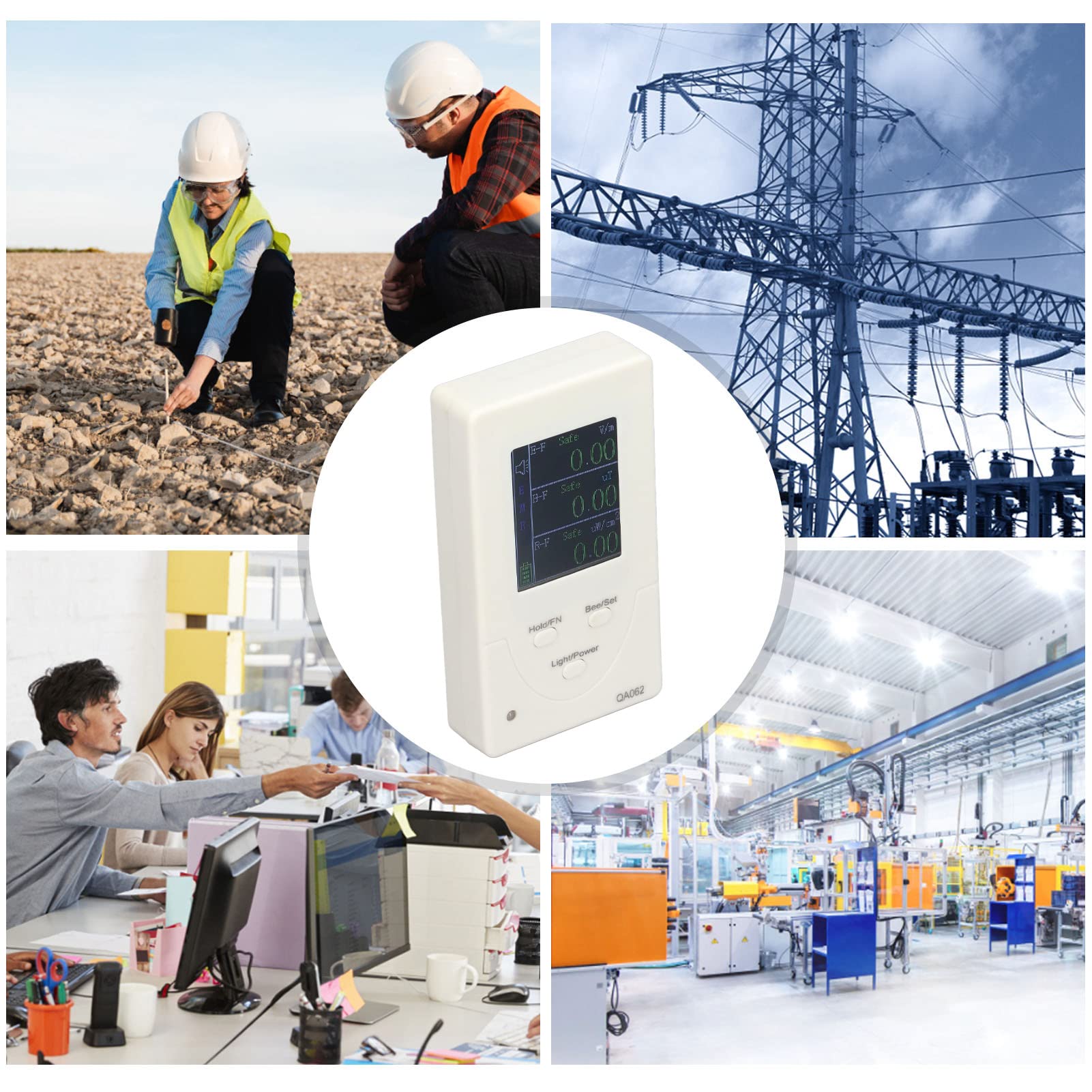 FILFEEL Medidor de EMF 3 Mediciones 6Hz-5GHz USB Recargable ABS