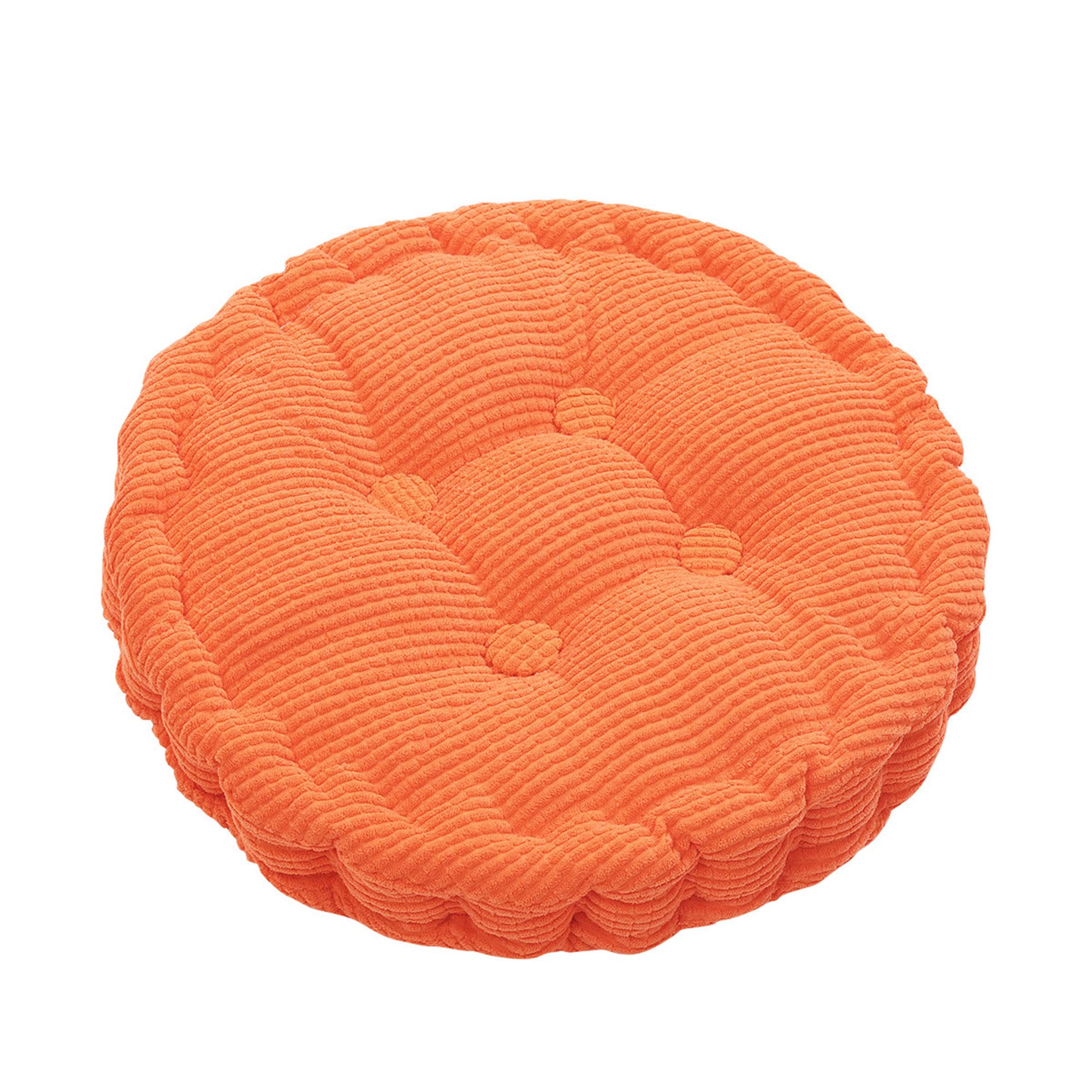 SVFOEBJM Set of 4 Round Dining Chair Cushions, 7cm Thick, Comfortable & Soft, Cozy Orange Color, Stylish Indoor/Outdoor Use for Office & Garden, 43x43cm