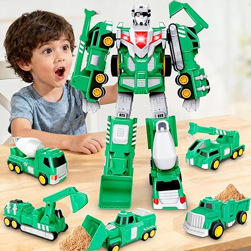 Laradola - Robot transformador para niños de 3 a 8 años, juguete de construcción STEM, 5 en 1, regalo de cumpleaños y Navidad para niños y niñas