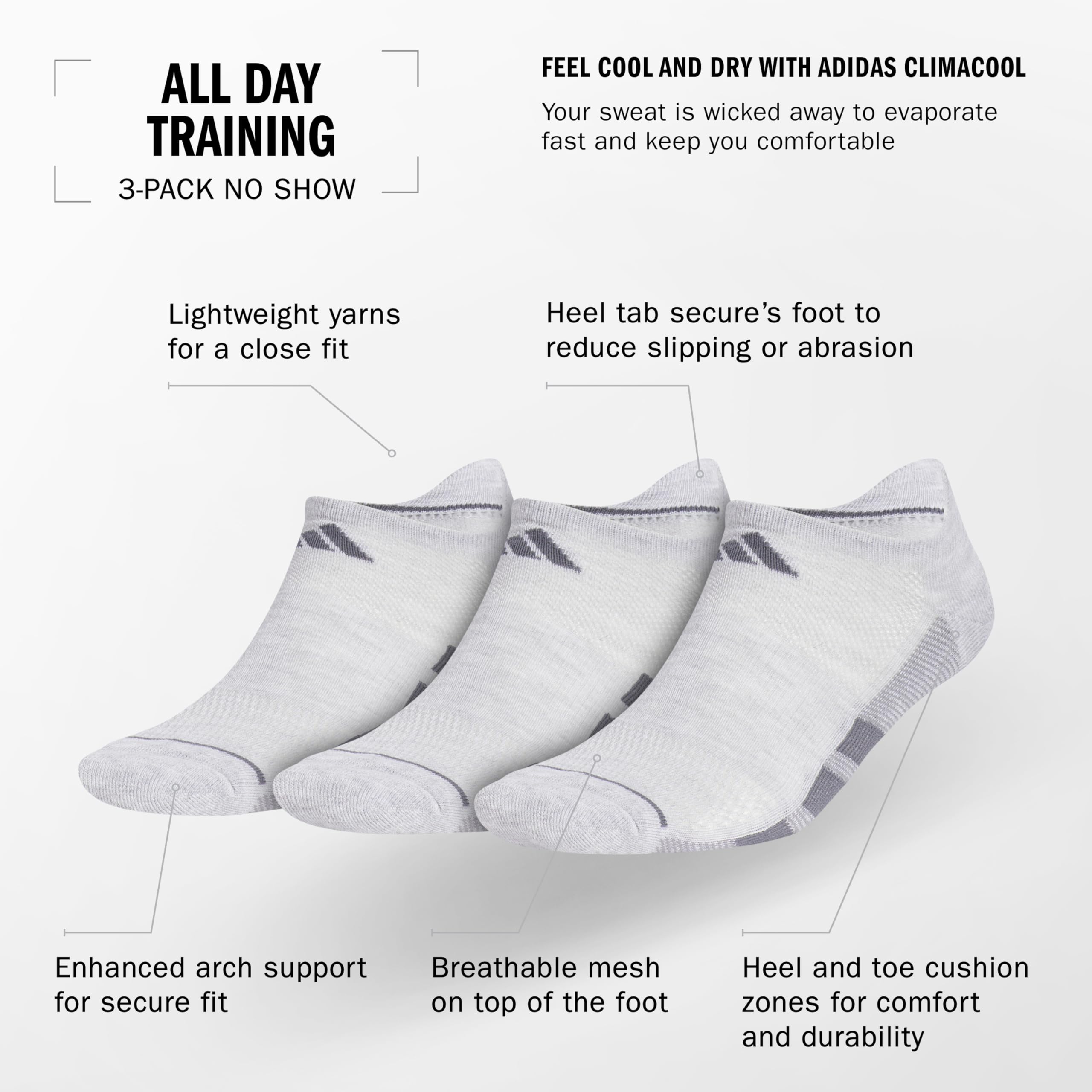 adidas Calzini da Quarto (Pacco da 3) Uomo
