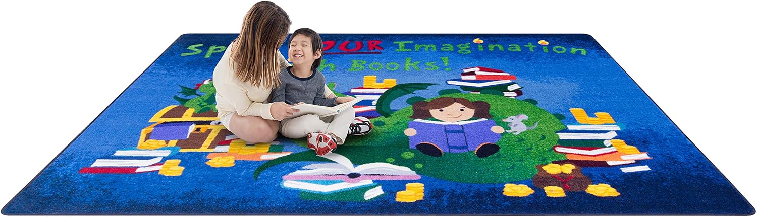Joy Carpets Reading Cave 5'4" x 7'8" Area Rug in Color Multi