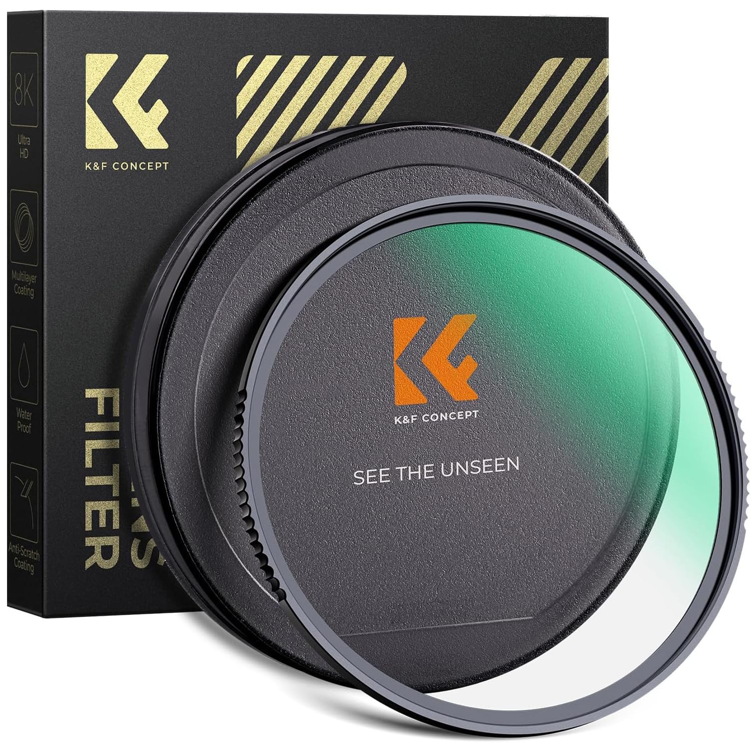K&F Concept Filtr obiektywu UV serii Nano-X, HD, MC, filtr ochronny UV, odporne na wstrząsy, hartowane szkło optyczne z 28 wielowarstwowymi powłokami, wodoodporny / odporny na zarysowania do obiektywu