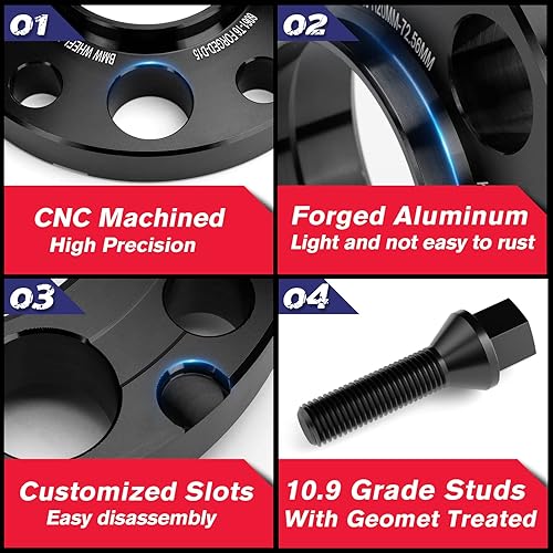Miniatura 3 de Espaciadores de rueda KSP de 0.197 x 4.724 in, espaciador forjado centrado de 0.591 in y 0.787 in para E36 E46 E90 E92 E60 318i 323i 325i 328i 330i