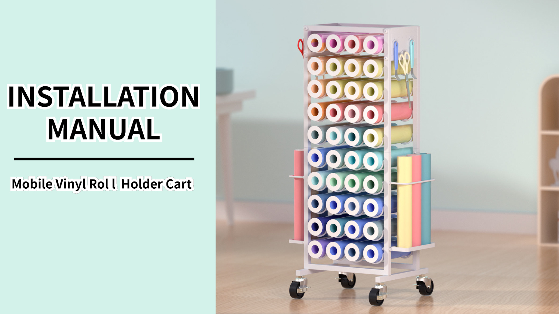 Vinyl Rolls Storage Organizer, Vinyls rolhouder met 21 vakken & 22 rolhouders, Vinyl Organisatoren Craft Opslag Organizer voor plotterfolie tot 33cm wikkel-organizer voor vinylfolie ontwerptekeningen