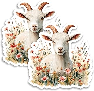 Goat Magnet 4 Inch 2-Pack Billy Goat – Strong Vinyl Decorative Animal Magnets for Fridge Locker Kitchen Office – Cute Fun Aesthetic Cool Durable & Long-Lasting Souvenir ID44999