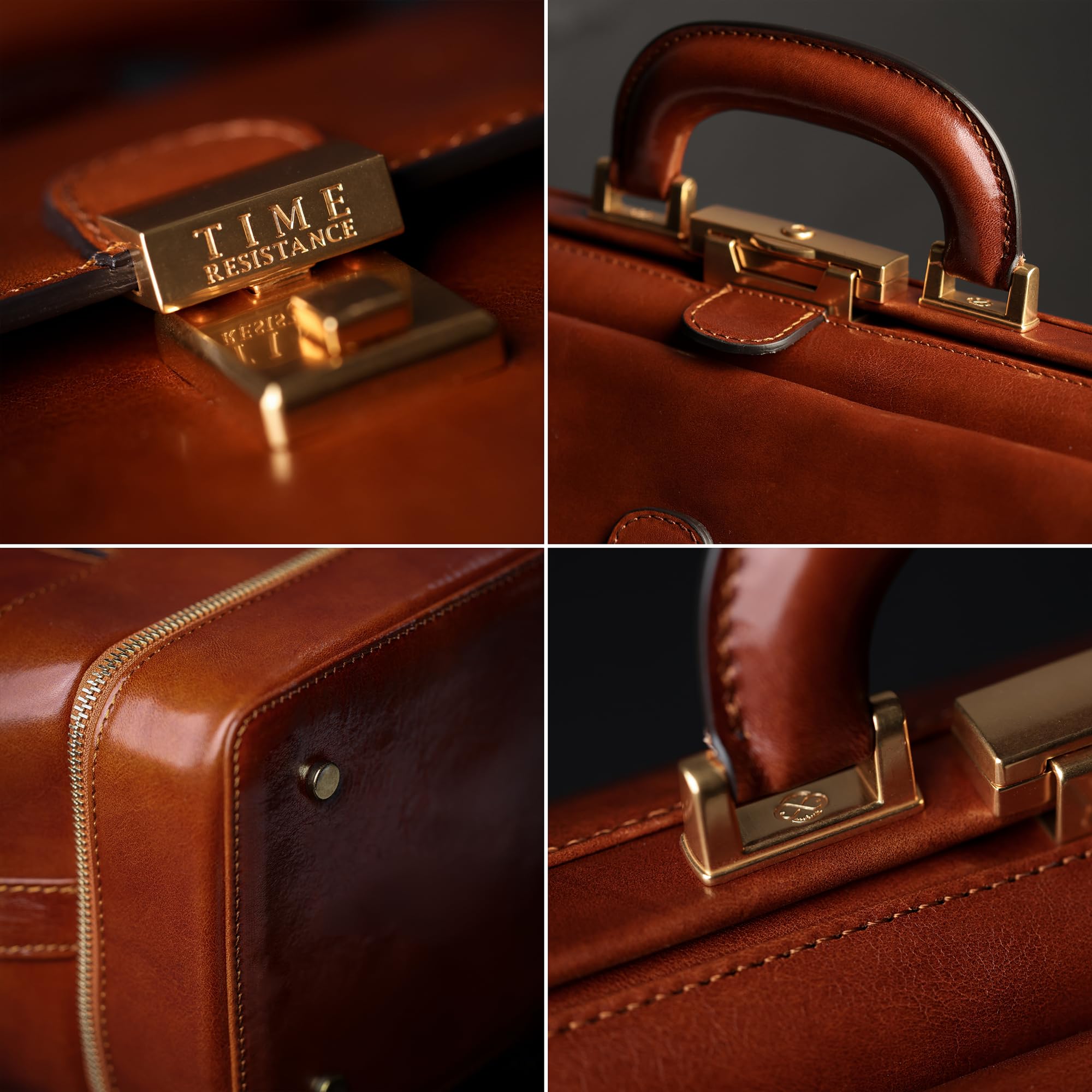 Time Resistance Maletín Médico Profesional de Cuero, Maletín de Médico Estilo Vintage, Ideal para Doctores y Enfermeras, Bolso Hombre de Cuero