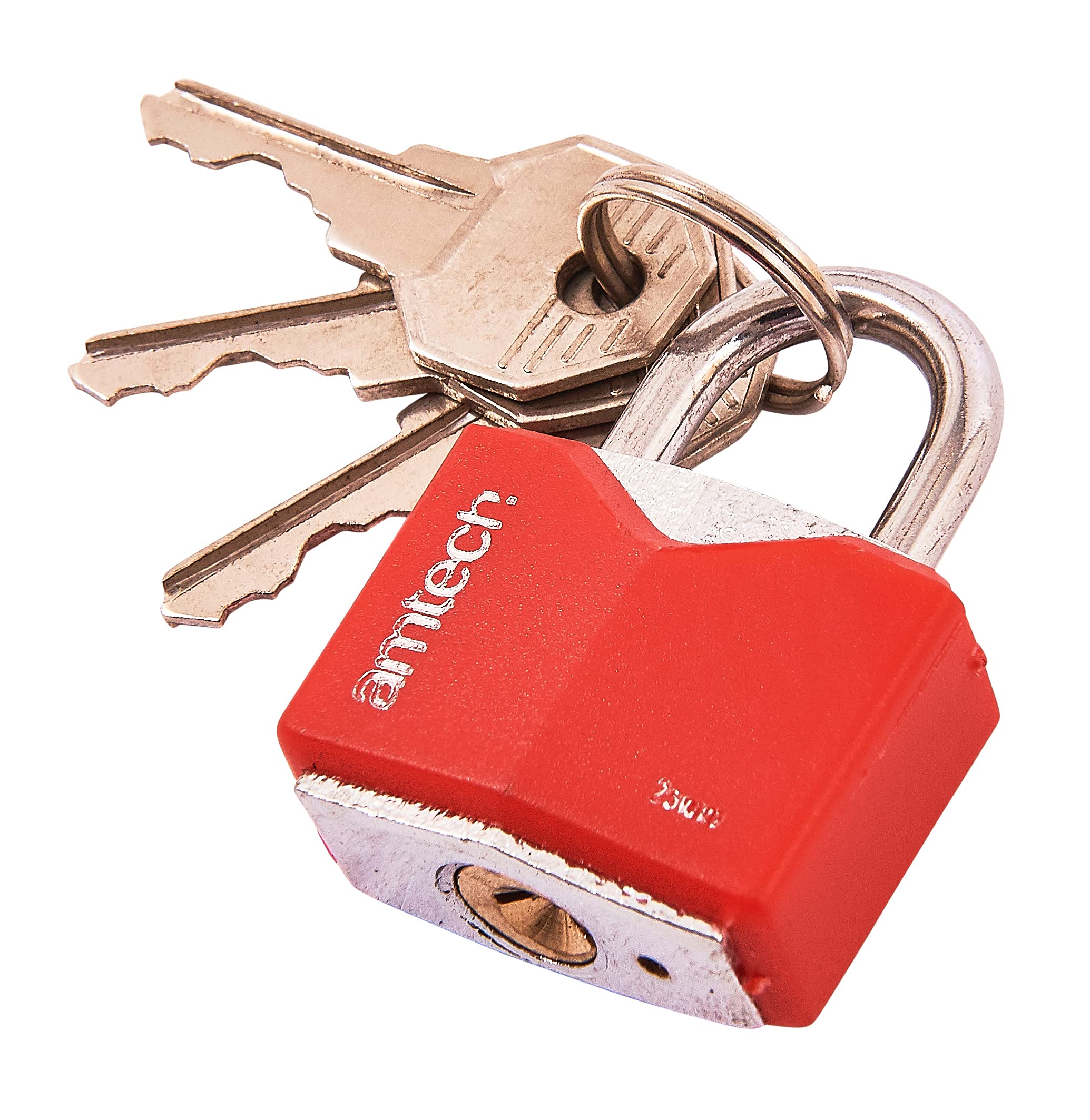 Amtech 25mm Rhombic Chrome Plated Iron Padlock, Hardened 4mm Steel Shackle with 3 Keys, for Securing Outdoor Storage and Cabinets.