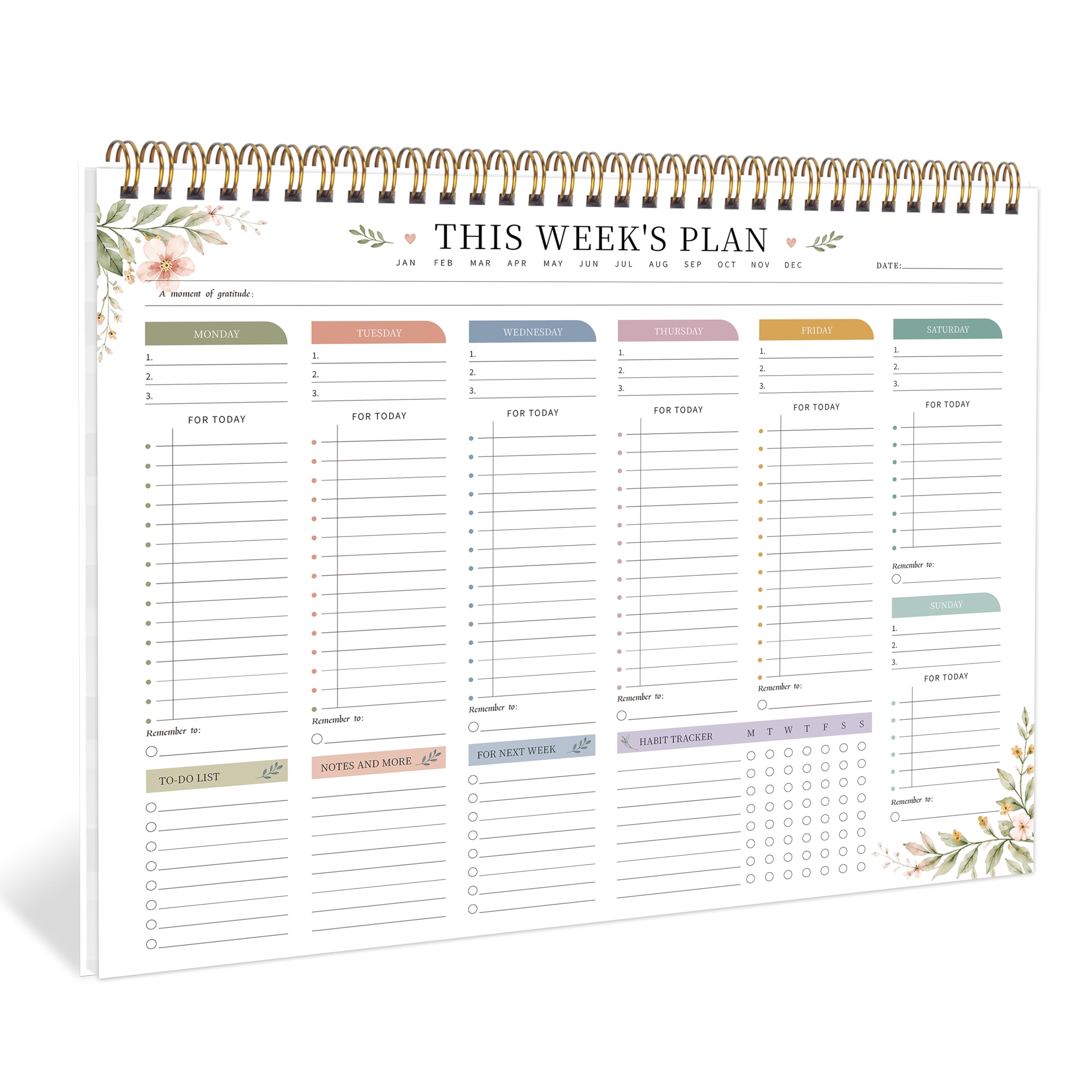 Weekly To Do List Notepad with Habit Tracker, 8.5" x 11"