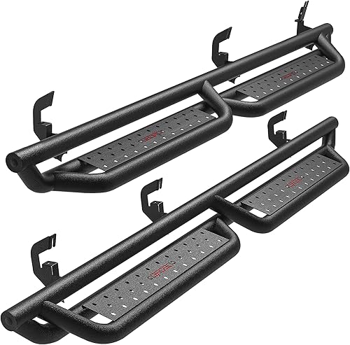 oEdRo Estribos de 6 pulgadas compatibles con SilveradoSierra 1500 Crew Cab 07-18 y 07-19 2500HD3500HD, rieles de escalones laterales atornillados,