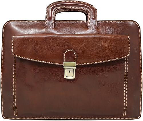 Floto Maleta Milano Funda de cuero para portátil, Marrón, Floto Milano Sleeve Brown - Funda de cuero para portátil