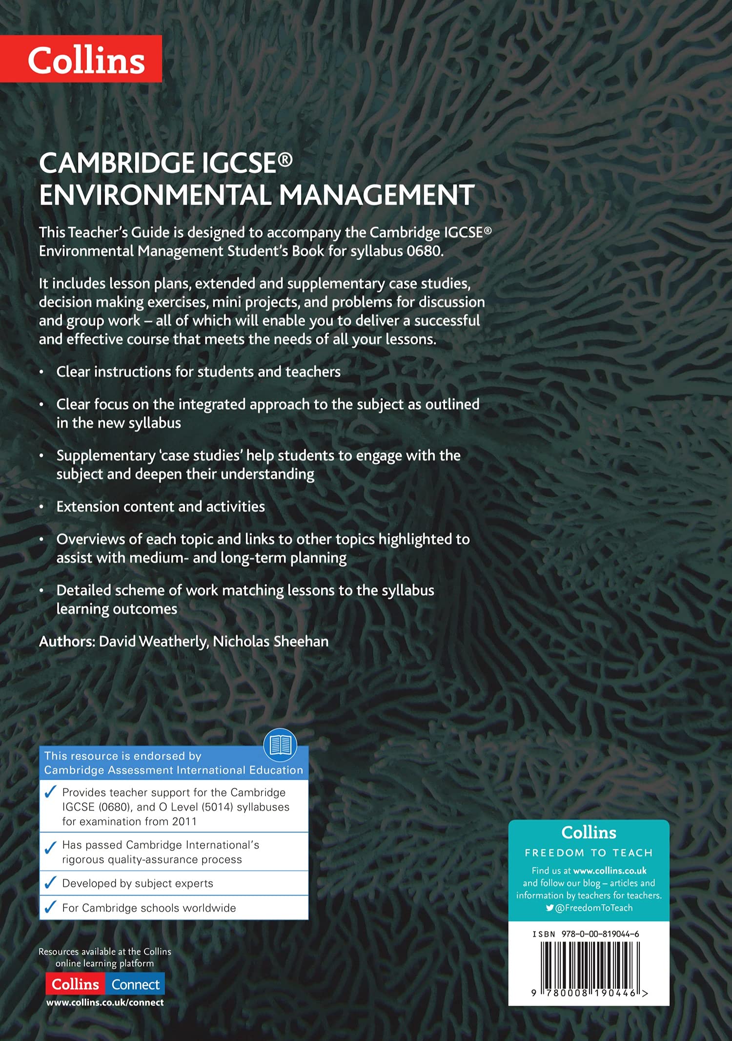 Cambridge Igcse(tm) Environmental Management Teacher Guide