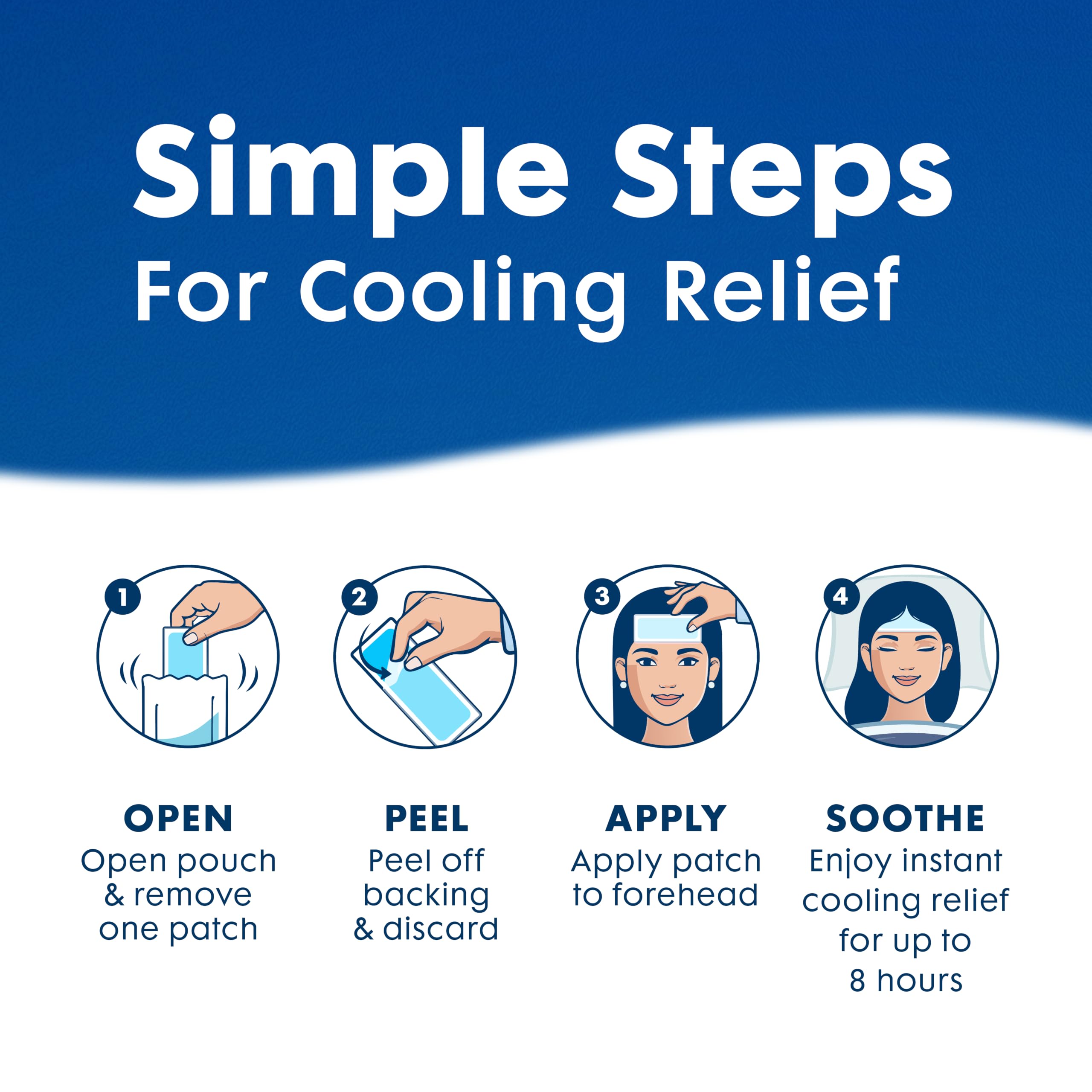 BeKoool Cooling Patches Relief from Migraine/Headache Discomfort, 4 Count — Amazon image 5