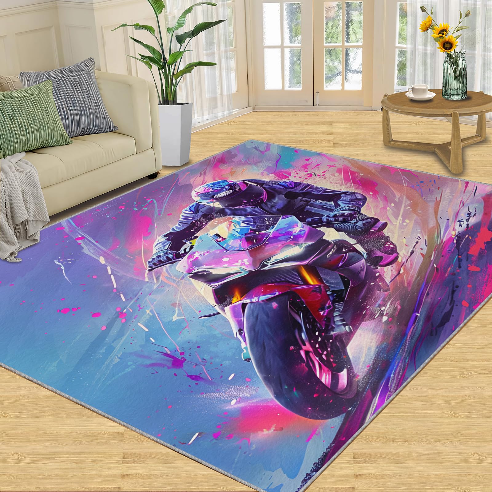 ラグ・カーペット creative drug store wasted youth rug mat Amazon.com: YXQAIED 6x8 Large Rug Motorcycle Area Rug, Tie Dye