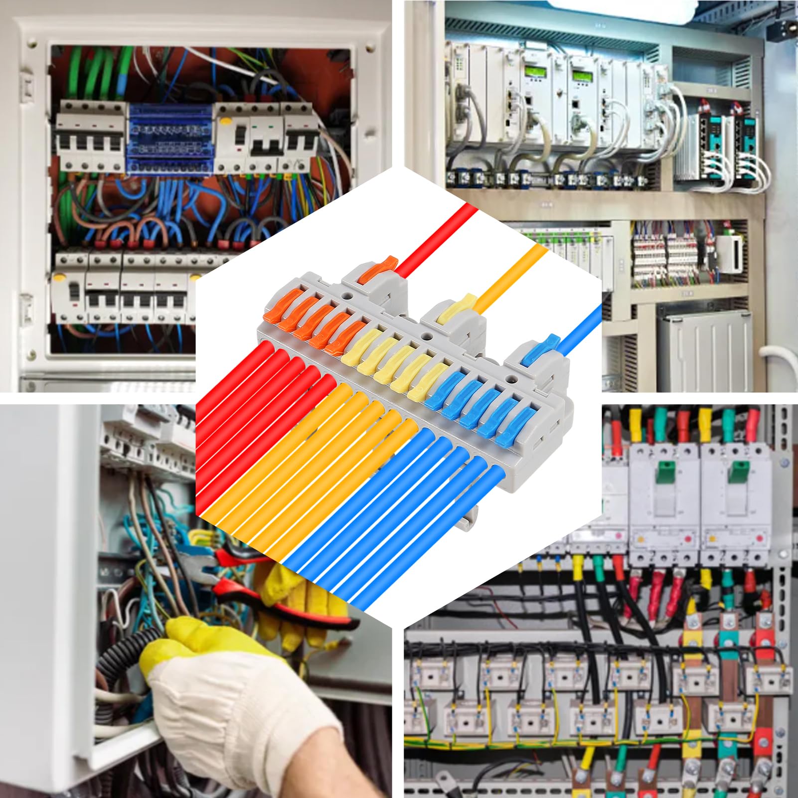 Snapklik.com : AITRIP 10PCS DIN Rail Terminal Blocks 28-12AWG Quick ...