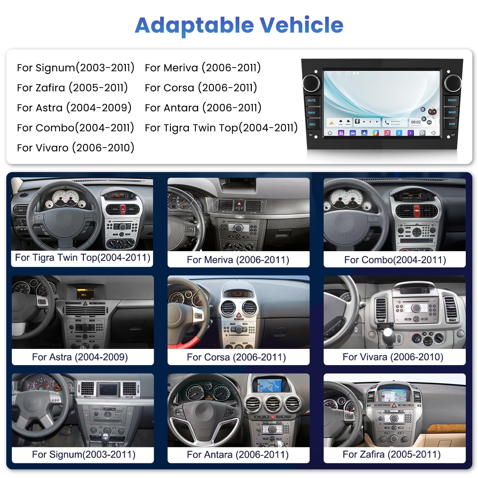 Inefala 2G+64G Autoradio Android 15 para Opel Corsa Astra Antara Vectra