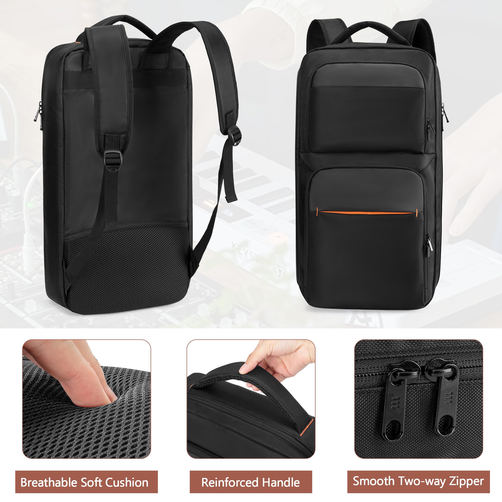 Rexmica Sac à Dos Portable pour Claviers de Piano 37 Touches, 28,5x10x56 cm